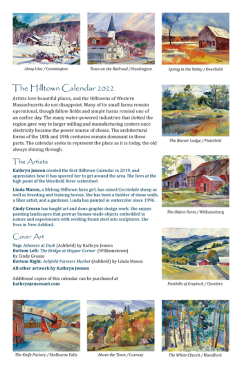 Hilltown Calendar 2022, Back
